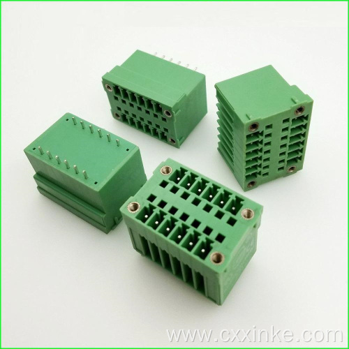 Double-layer plug-in type PCB terminal block socket with ear flange